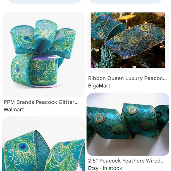 Peacock Theme Blue & Teal Gift Bows  Variety Pack for Gift/Party Decorations - Picture 10 of 12
